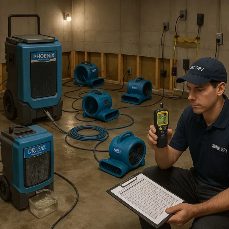 Structural Drying and Dehumidification process in Amagansett, NY